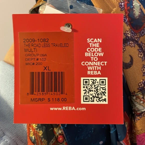 Reba The Road Less Traveled Multi Patchwork Fringe Long Duster Coat size XL - Picture 6 of 16